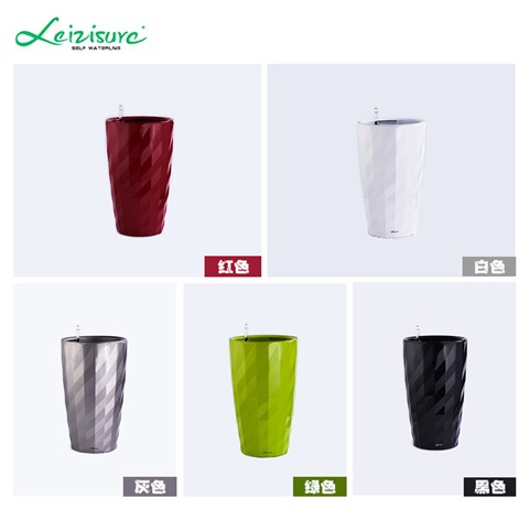 【莱之秀】金刚石懒人自动吸水储水酒店大堂客厅时尚发财树烤漆工艺花盆