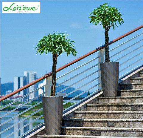 【莱之秀】金刚石懒人自动吸水储水酒店大堂客厅时尚发财树烤漆工艺花盆